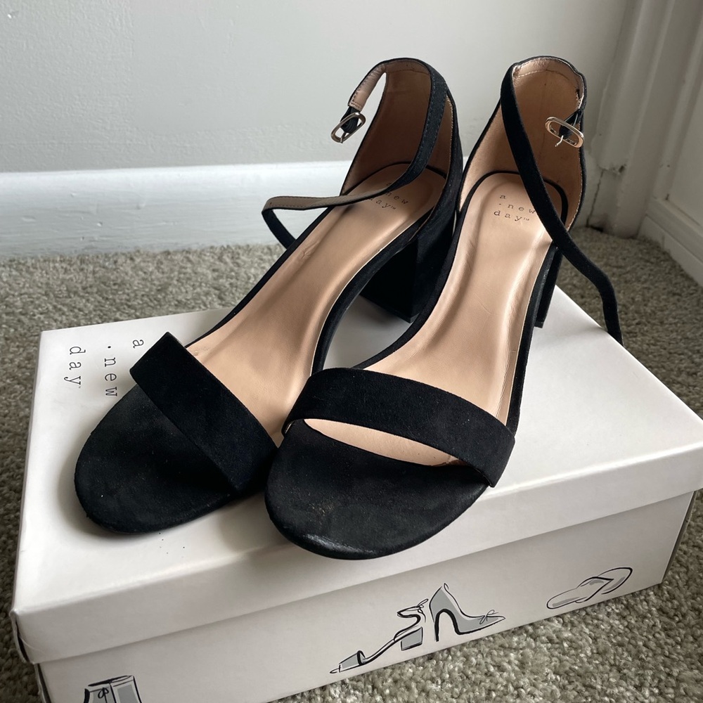 a new day Black Block Heel Sandals
